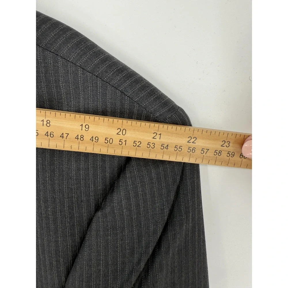Jeffrey Banks Blazer Mens 52L Gray Pinstripe Wool Two Button Notch Lapel Classic